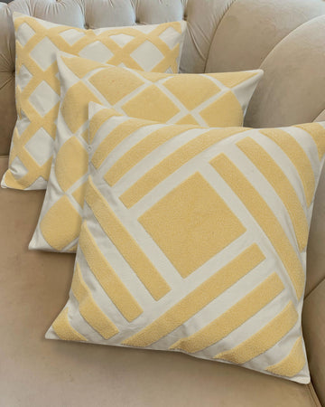 Boho Punched Needle Geometric Cushion Covers Set of 3(18x18 inches)