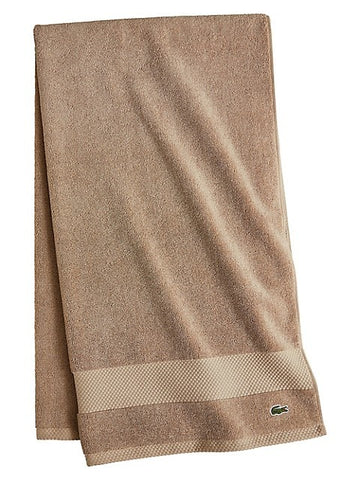BEIGE Lacoste Heritage Bath Towel-100% Supima Cotton|30x54 Inches