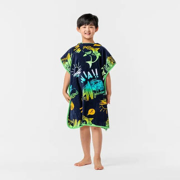 Kids Mermaid Printed Hooded Ponchu