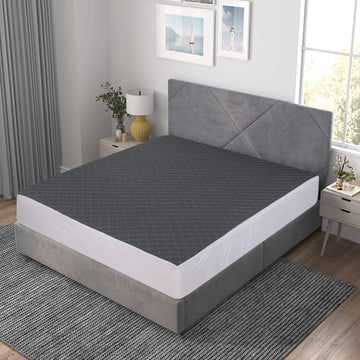 Grey Quilted Waterproof Fitted Sheet