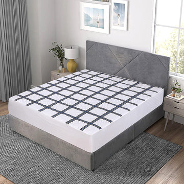 White Black Quilted Waterproof Fitted Sheet