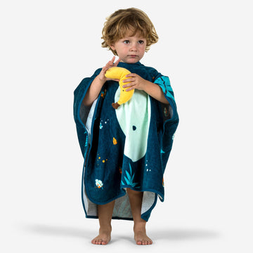 Kids Monkey Character Hooded Ponchu