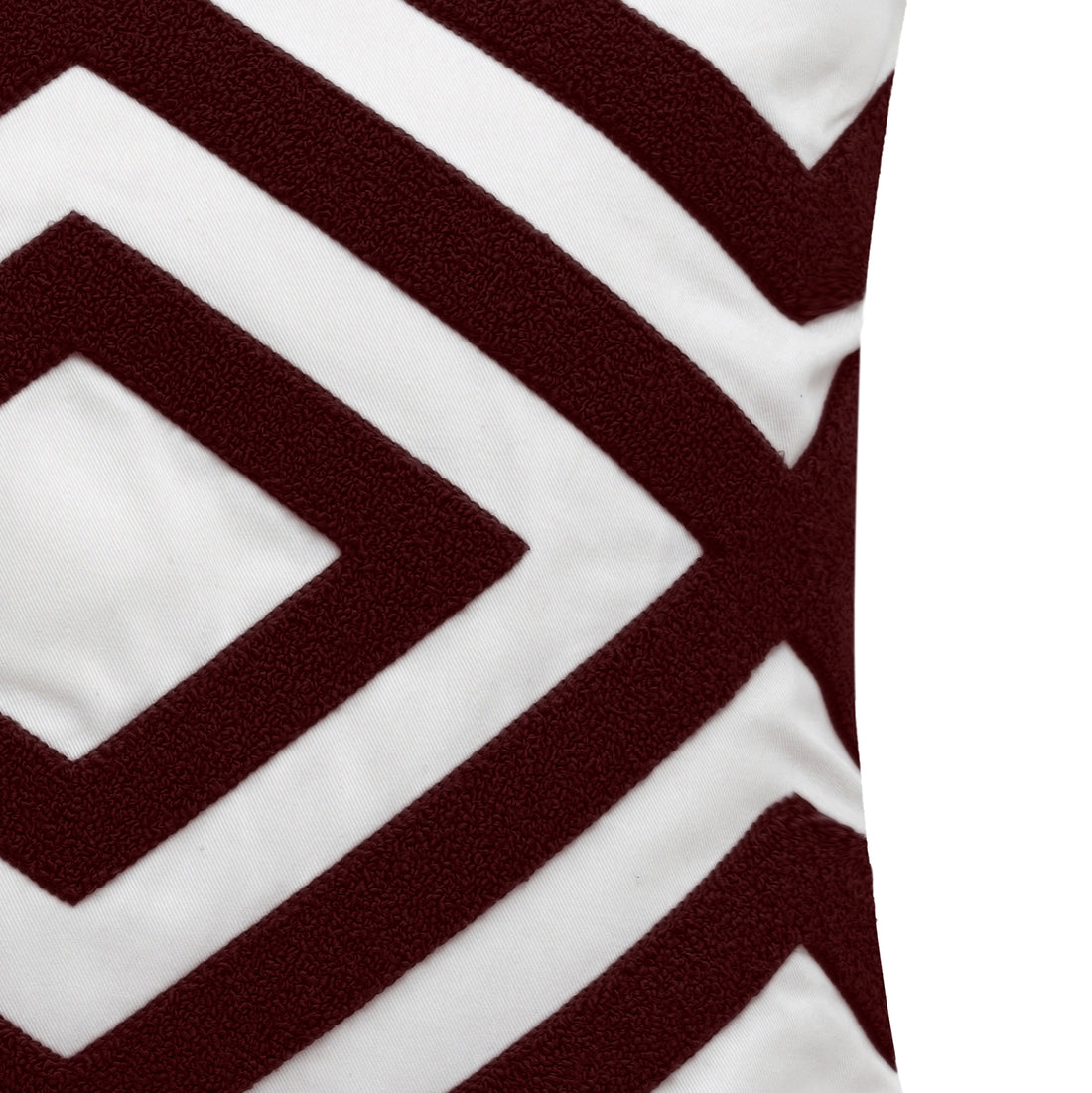 Maroon Pack of 2 Luxury Punched Needle Cushion Covers 18x18 inches