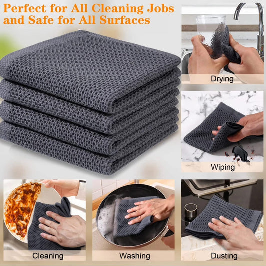 Mifa Hub Waffle Weave Cleaning Cloth Set - Pack of 6, Premium Absorbency for Effortless Cleaning
