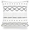 Hofdeco African Mudcloth Pillow Cover ONLY, Black Light Cream pack of 4