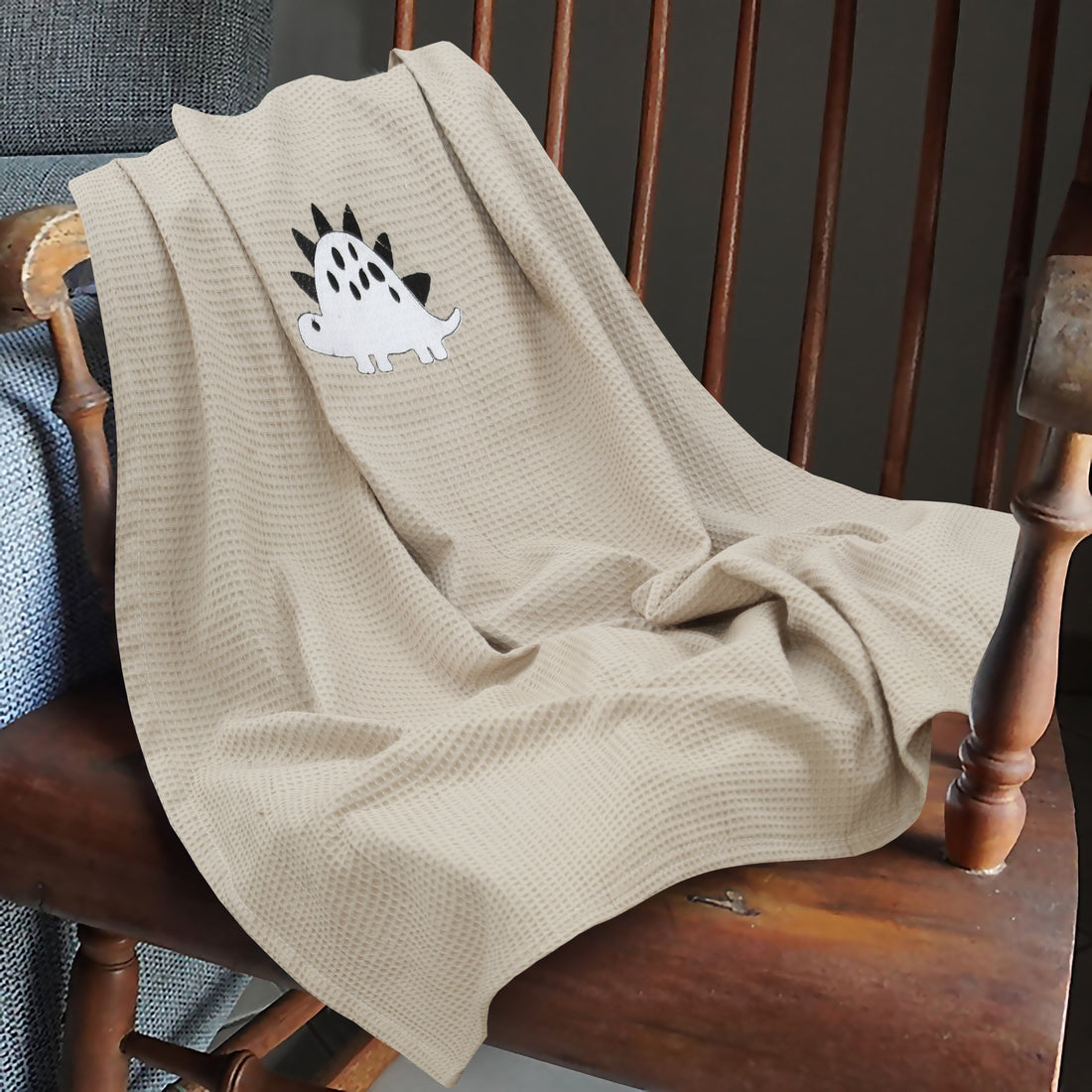 Cute Dinosaur Baby Waffle Blanket – Breathable Cotton-36x45”