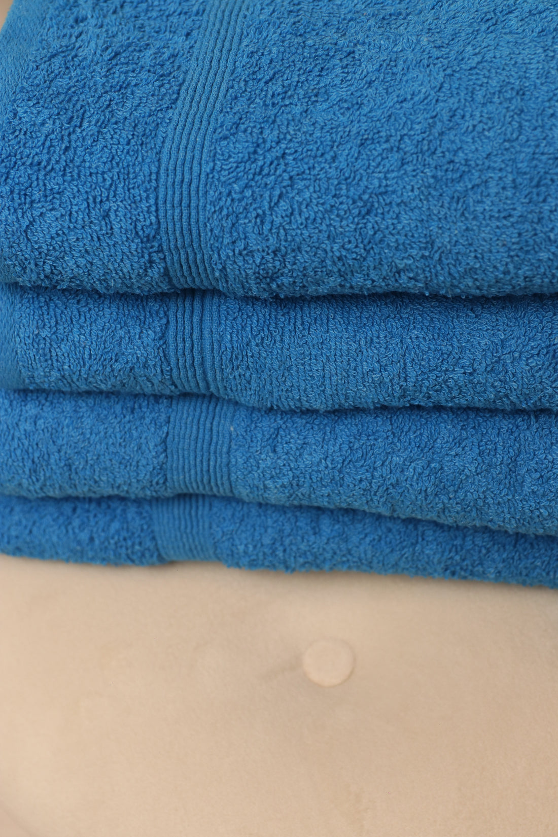 Blue Pack of 4 Luxury Cotton Towels- 2 Hand Towels & 2 Bath Towels