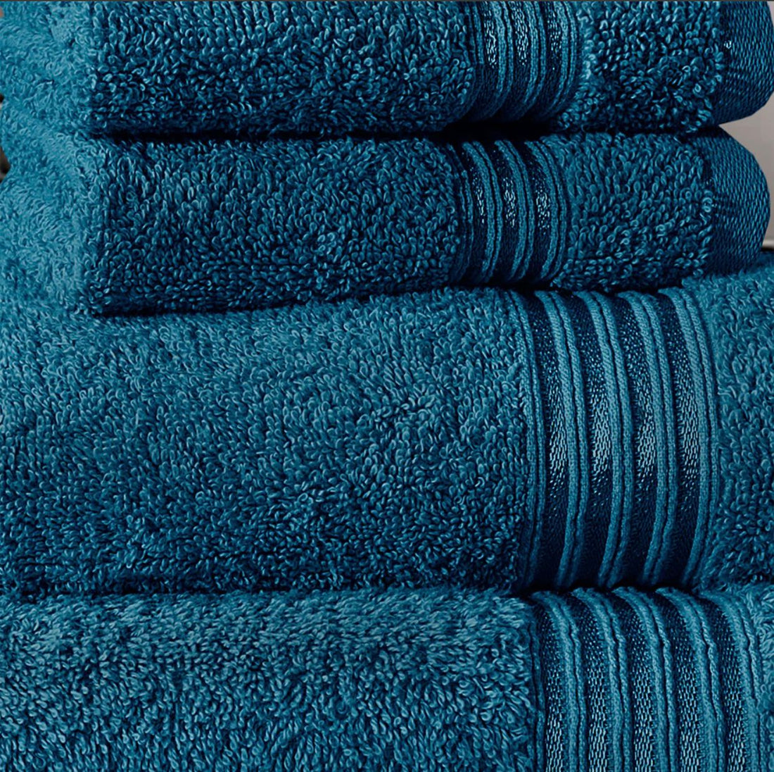 Teal Silky Frill Ultra Luxury 100% Egyptian Cotton Towels - Pack of 4 | Mifa Hub