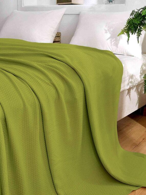 Green Cozy Cotton Thermal Blanket by Mifa Hub – Soft & Breathable, All-Season Comfort