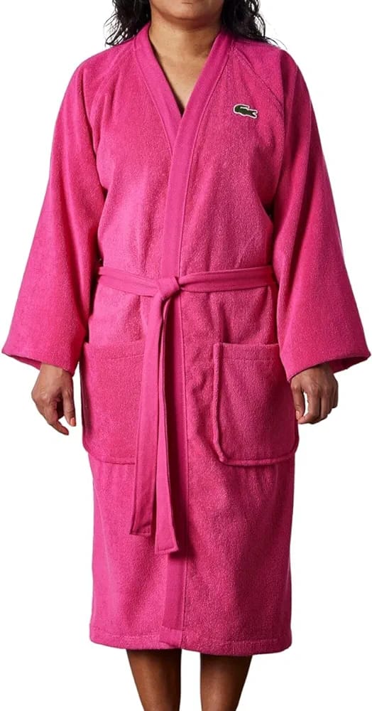 Luxurious MAGENTA Lacoste Kimono Unisex Bathrobe