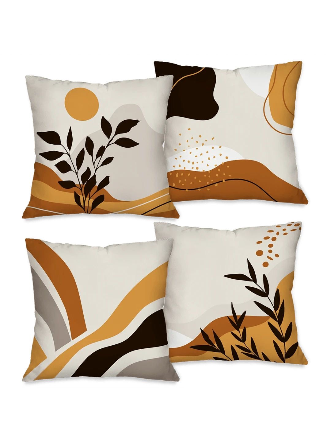 Abstract Nature Patterns Printed Cushion Covers Pack of 4