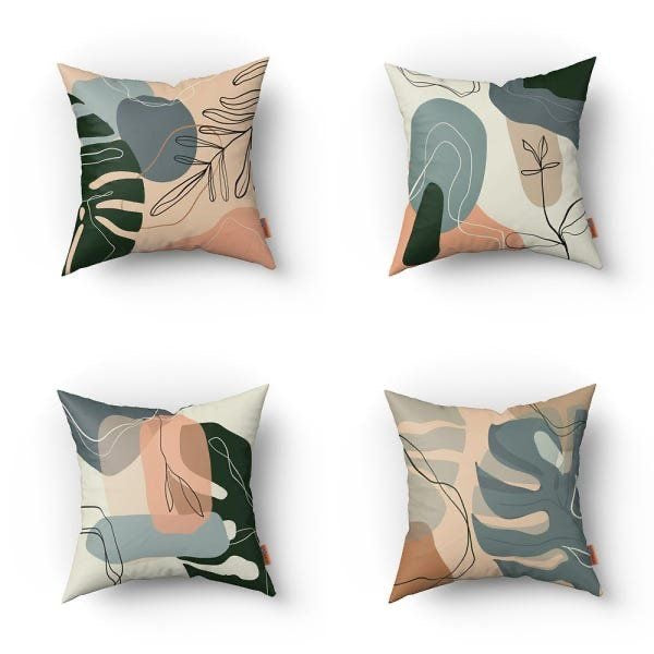 Persian Style Throw Printed Cushion Covers Pack of 4