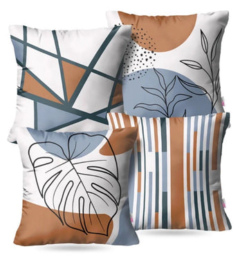 Warm Terra Tribal Printed Cushion Covers Pack of 4