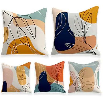 Modern Abstract Printed Cushion Covers Pack of 5