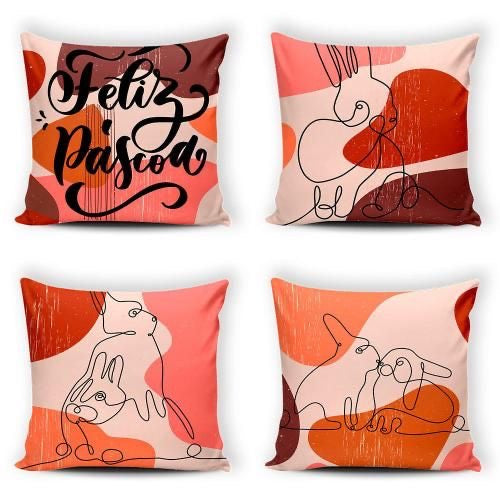 Red Love Printed Cushion Covers Pack of 4