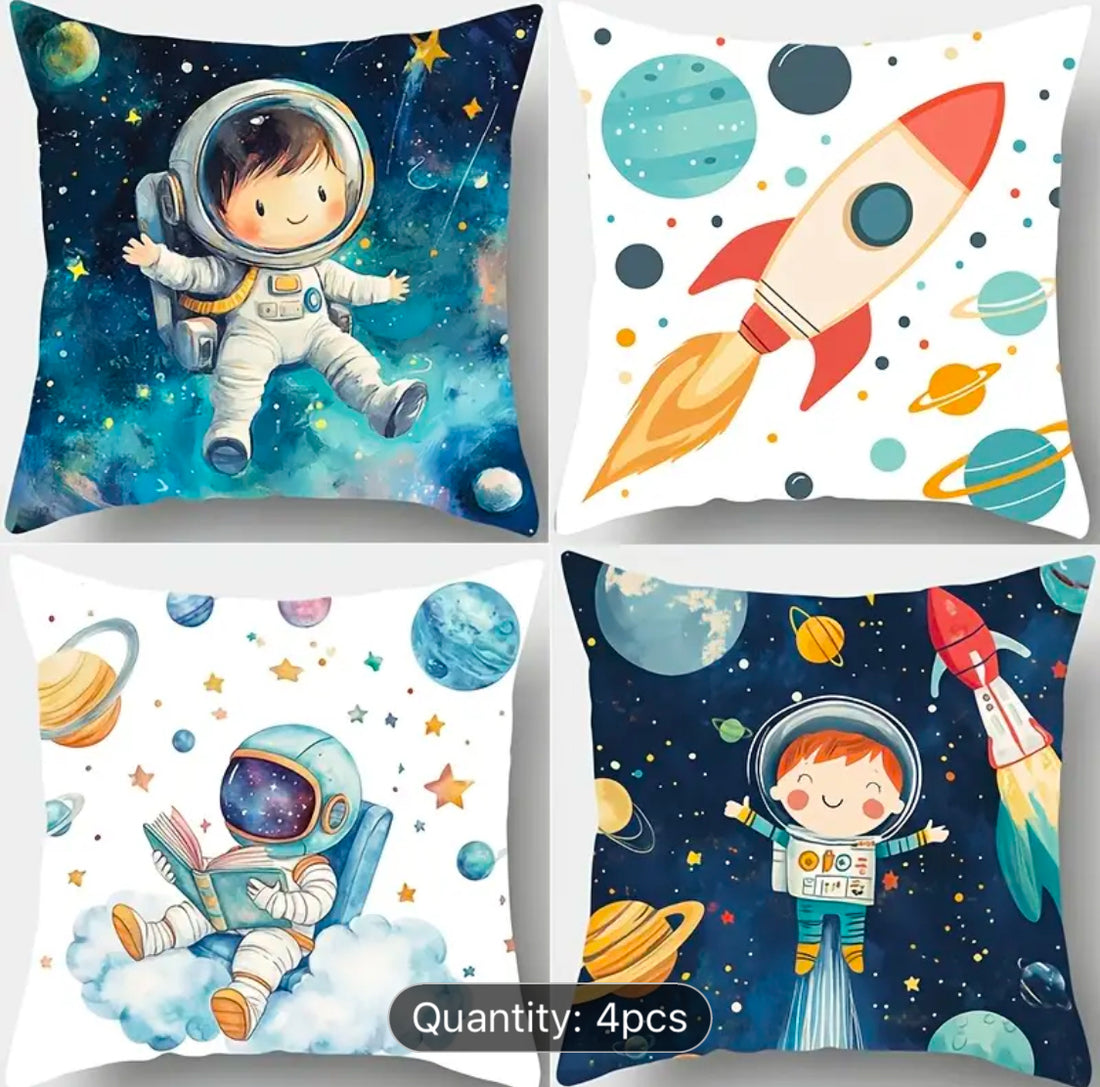 Space Printed Cushion Covers Pack of 4