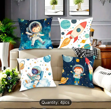 Space Printed Cushion Covers Pack of 4