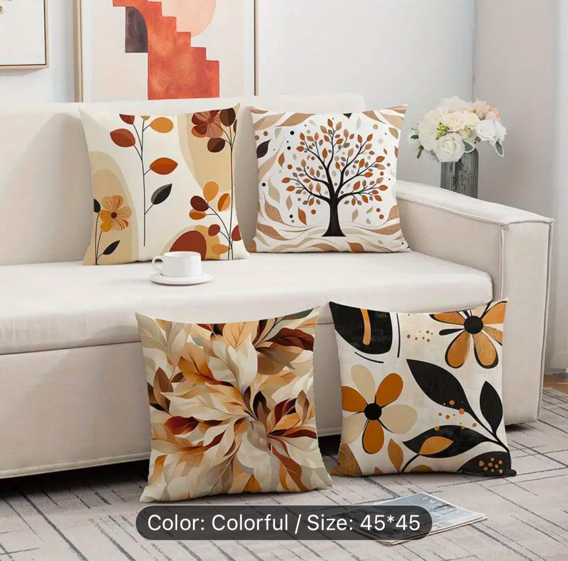 Autumn Aesthetic Printed Cushion Covers Pack of 4