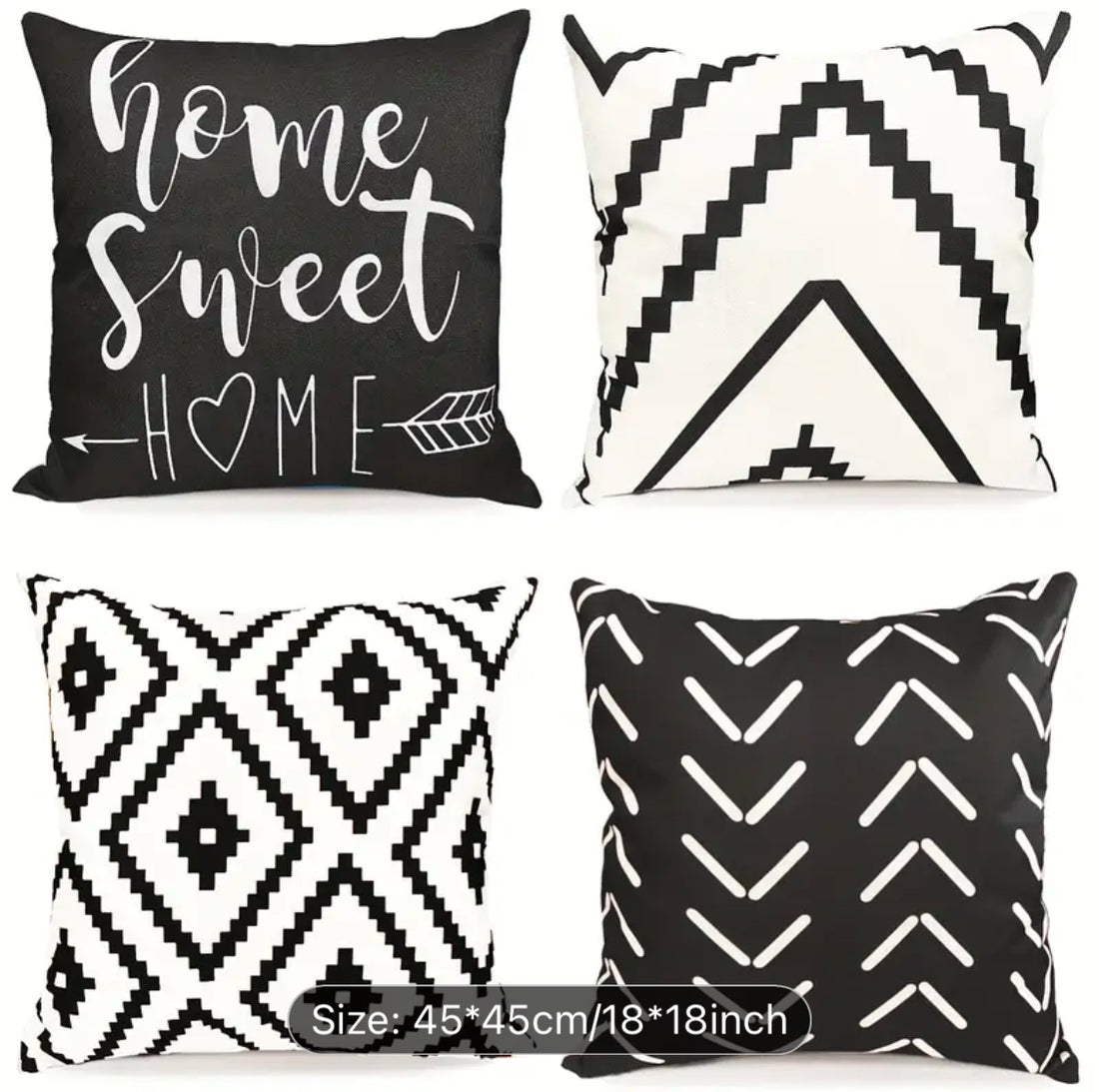 Sweet Home Printed Cushion Covers Pack of 4