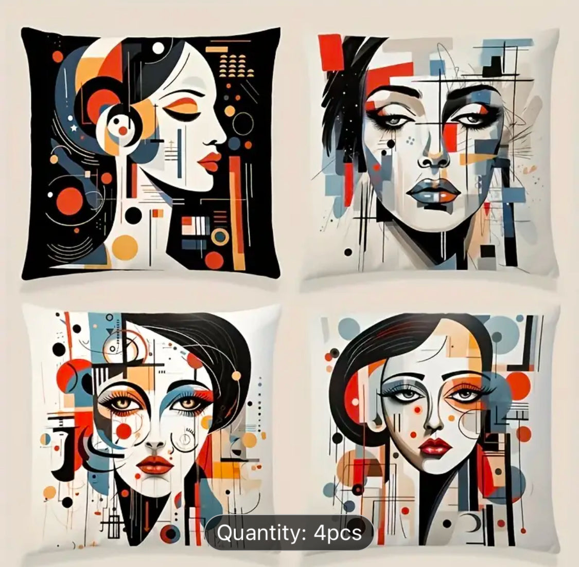 Cyberpunk Woman Printed Cushion Covers Pack of 4