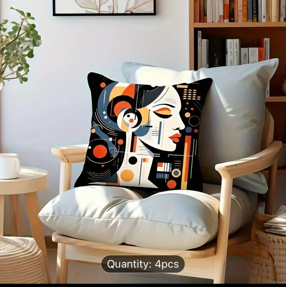 Cyberpunk Woman Printed Cushion Covers Pack of 4