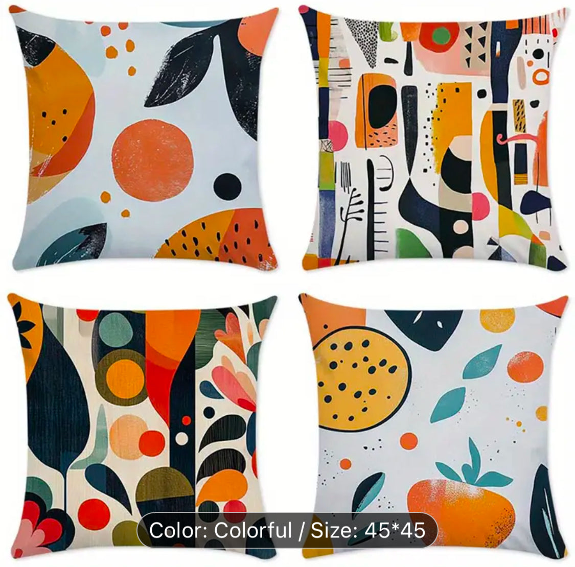 Fruity Pattern Printed Cushion Covers Pack of 4