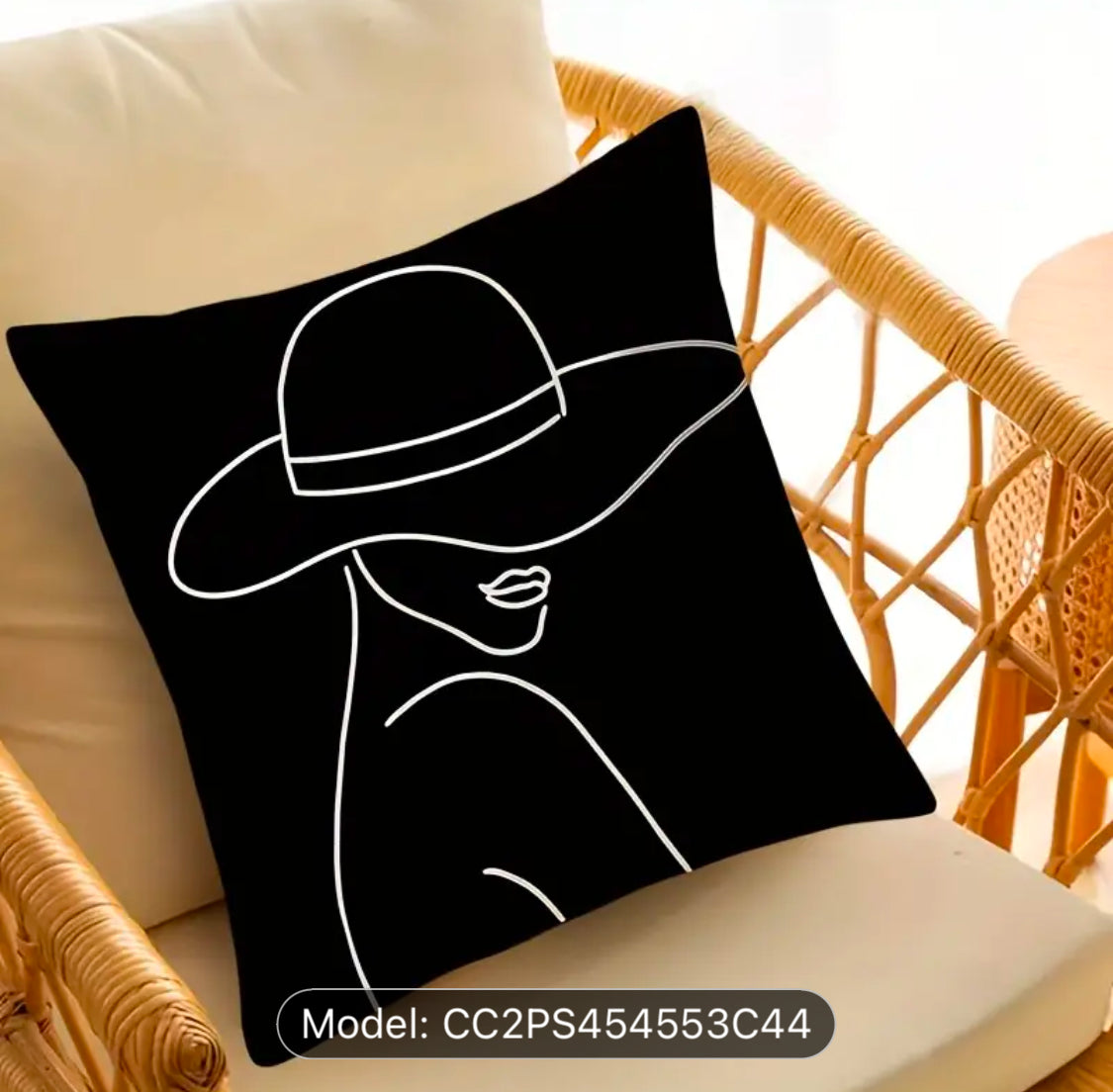 Paris Woman Monochrome Printed Cushion Covers Pack of 2