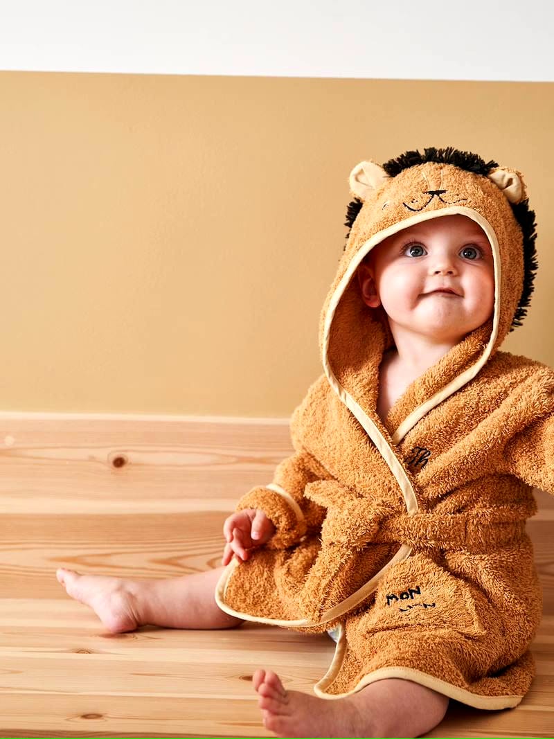 Cub Hooded Kids Bathrobe – Yellow (Ages 9 Months to 4 Years)