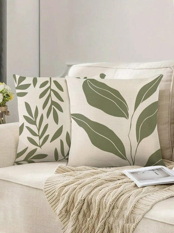 Olive green pack of 2 elegent cushion covers