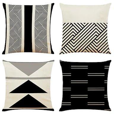 BLACK and WHITE enchanting cushion cover pack of 4