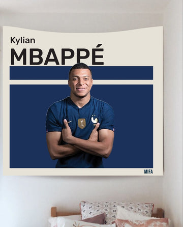 Kylian Mbappé Printed Tapestry