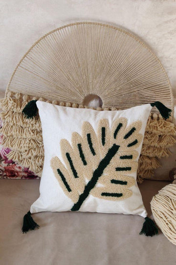 Pumelo Leaf Punched Needle Cushion Cover(18x18 inches)