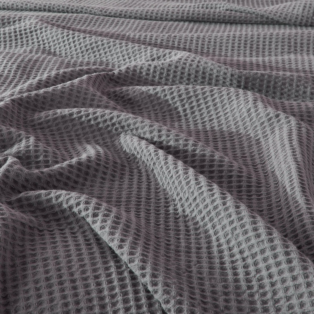 Grey Cotton Waffle Weave Blanket | Lightweight | Breathable | Summer | AC Comforter