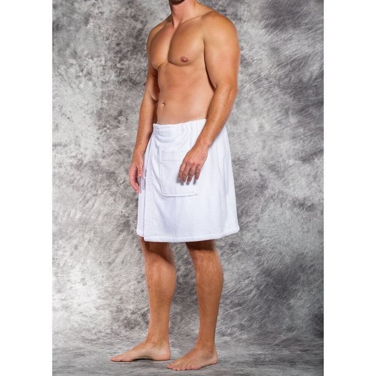 Luxurious White Men's Towel Wrap | 100% Egyptian Cotton | Mifa Hub